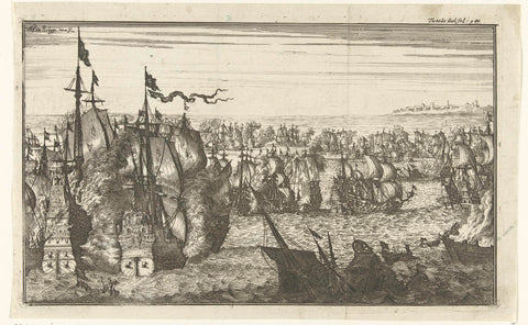 Battle of the Sea, Herman Padtbrugge, 1674 - 1676 Canvas Print