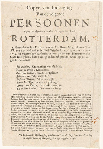 Challenge of eight persons in Rotterdam for sodomy, 1730, anonymous, 1730 Canvas Print