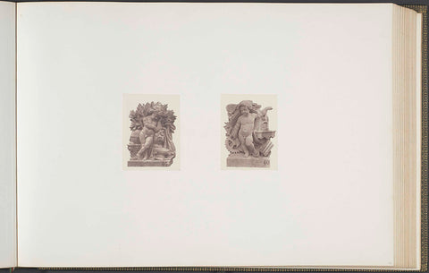 Plaster models for sculptures at the Palais du Louvre: left 