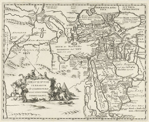 Map of the Persian Empire, Jan Luyken, 1692 Canvas Print