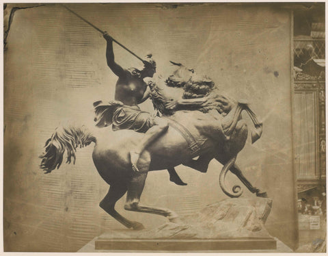 Sculptuur van August Kiß, voorstellend een Amazone te paard, tentoongesteld op de Great Exhibition of the Works of Industry of All Nations van 1851 in Londen, C.M. Ferrier & F. von Martens (attributed to), 1851 Canvas Print