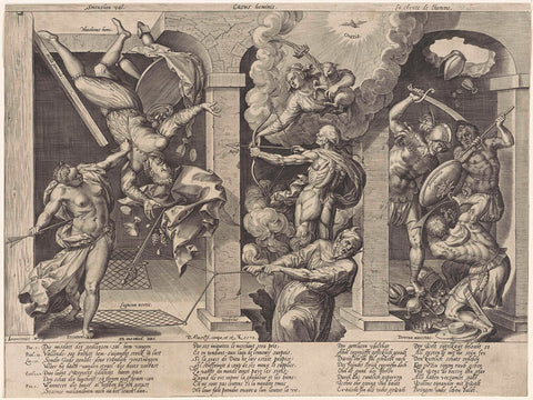 Fall of man, Hieronymus Wierix, 1578 Canvas Print