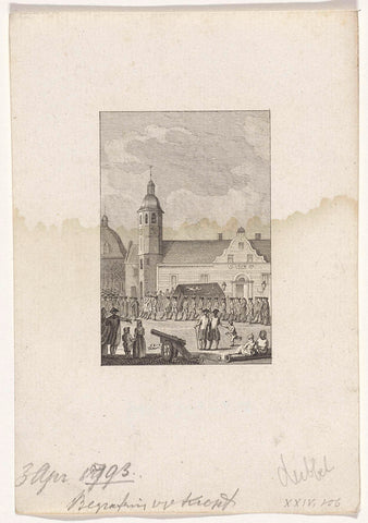 Funeral procession for Joachim Maurits baron van Kropff, 1793, Reinier Vinkeles (I), 1783 - 1795 Canvas Print