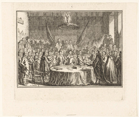 Swearing in the Peace of Munster, 1648, Simon Fokke, 1782 - 1784 Canvas Print