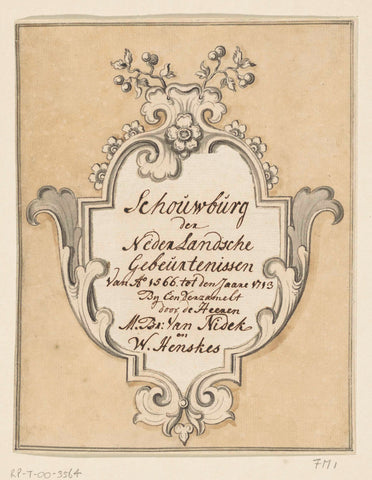 Titelvignet voor de verzameling van historieplaten van M. Broerius van Nidek en W. Henskes, anonymous, 1713 - 1743 Canvas Print