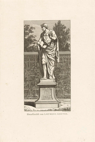 Statue of Laurens Jansz. Coster, 1723, Pieter Hendrik Jonxis, 1767 - 1843 Canvas Print