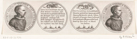 Two medals in honour of Mayor Pieter van der Werff, 1604, anonymous, 1721 - 1723 Canvas Print