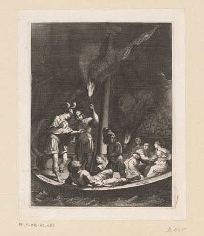 Cyllenie and Lépante recognize each other on a boat, Abraham Bosse, 1639 Canvas Print