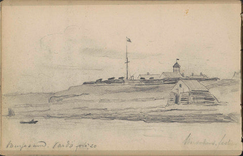 View of Vardø with the fortress Vardøhus with Bussesundet, Louis Apol, 1880 Canvas Print