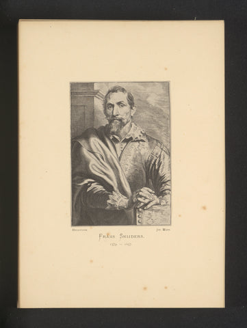 Reproduction of an engraving of a portrait of Marten Pepijn by Anthony van Dyck, Joseph Maes, c. 1872 - in or before 1877 Canvas Print