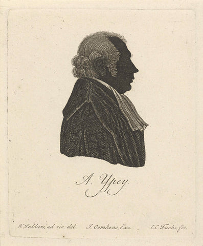 Silhouetportret van Annaeus Ypey, Carl Cristiaan Fuchs, 1824 Canvas Print