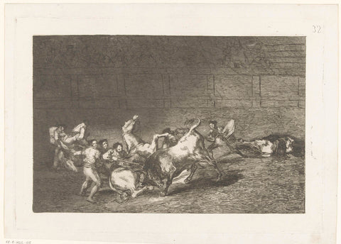 Picador lances a bull, Francisco de Goya, 1811 - 1816 Canvas Print