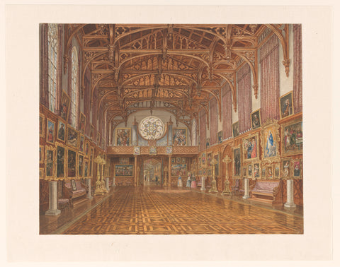 Interior of the Gothic Hall, Kneuterdijk Palace, The Hague, Augustus Wijnantz, 1846 Canvas Print