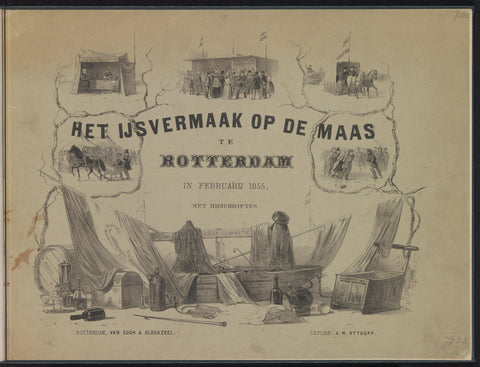 Title page for the book with plates on ice cream on the Maas in Rotterdam, 1855, Gerardus Johannes Bos, 1861 Canvas Print