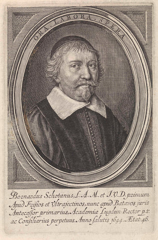 Portrait of Bernardus Schotanus, Crispijn van de Passe (II), 1644 Canvas Print