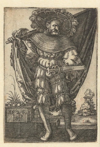 Vaandeldrager, Hans Sebald Beham, 1526 Canvas Print