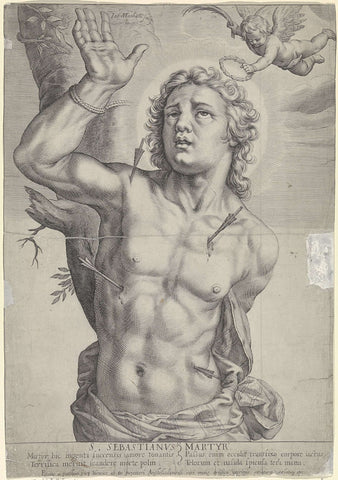 Saint Sebastian, Jacob Matham, 1600 - 1610 Canvas Print