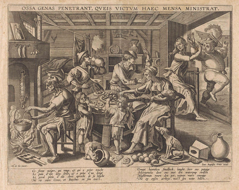 Kitchen interior with arms, anonymous, 1575 - 1610 Canvas Print