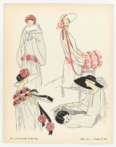 Gazette du Bon Ton, 1921 - No. 10, Pl. XX: Pour la Rivièr (...), anonymous, 1921 Canvas Print