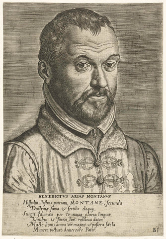 Portrait of Benito Arias Montano, Philips Galle, 1572 Canvas Print