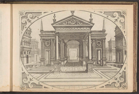 Portal with pediment and columns of the composite order, Johannes or Lucas van Doetechum, 1601 Canvas Print