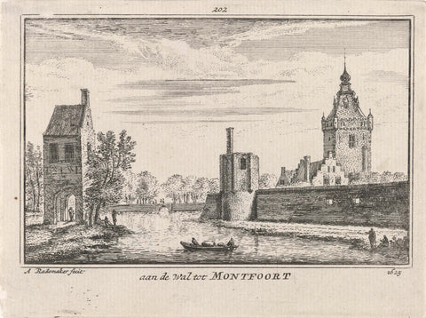 View of the city wall of Montfoort, 1625, Abraham Rademaker, 1727 - 1733 Canvas Print