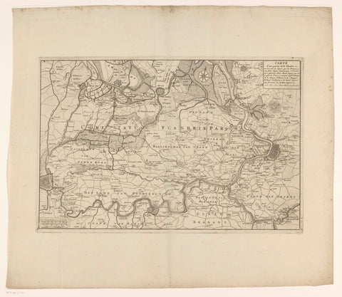 Map of East Flanders, anonymous, 1703 - 1717 Canvas Print