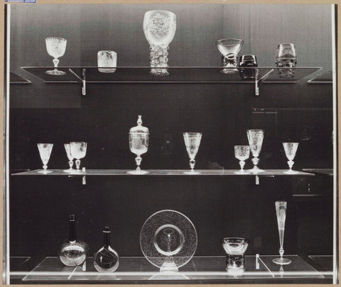 Showcase with 17th century glassware, 1962 Canvas Print