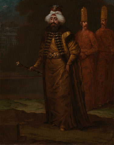 Sultan Ahmed III, Jean Baptiste Vanmour, c. 1727 - c. 1730 Canvas Print