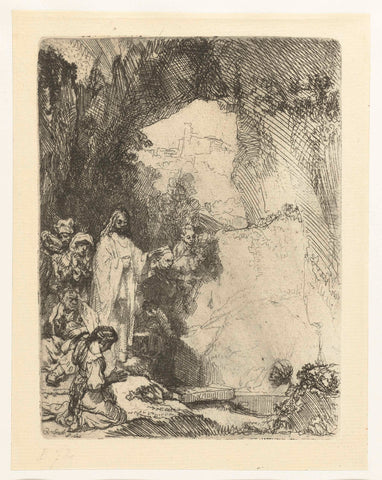 The raising of Lazarus: small plate, Rembrandt van Rijn, 1850 - 1906 Canvas Print