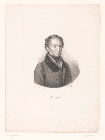 Portrait of Jacques-Antoine Manuel, Alfred Delorieux, 1823 Canvas Print