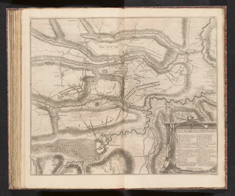 Map of the battle of Oudenaarde, 1708, anonymous, 1727 - 1729 Canvas Print