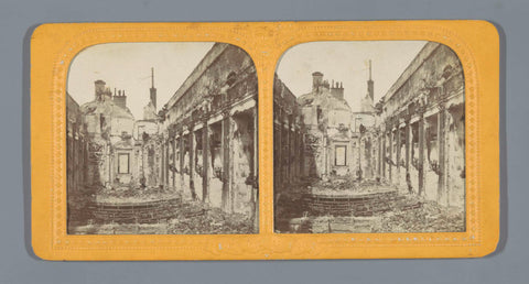 Ruins of the Palais des Tuileries during the Paris Commune in 1871, Charles Dauvois, 1871 Canvas Print