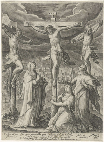 Crucifixion of Christ, Crispijn van de Passe (I), 1574 - 1637 Canvas Print