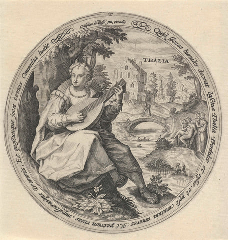 Thalia, Crispijn van de Passe (I), 1589 - 1611 Canvas Print