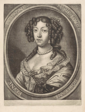 Portrait of Marie Louise of Orléans, Jan van Somer, 1655- 1700 Canvas Print