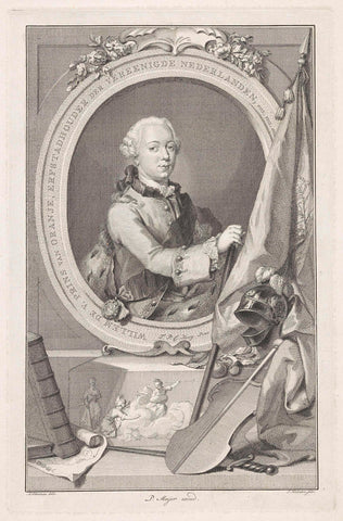 Portrait of William V, Prince of Orange-Nassau, Jacob Houbraken, 1765-1785 Canvas Print