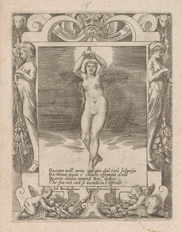 Juno Hanged in the Air, Giulio Bonasone, 1501 - 1580 Canvas Print