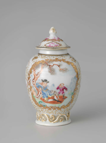 Tea caddy, anonymous, c. 1740 - c. 1745 Canvas Print