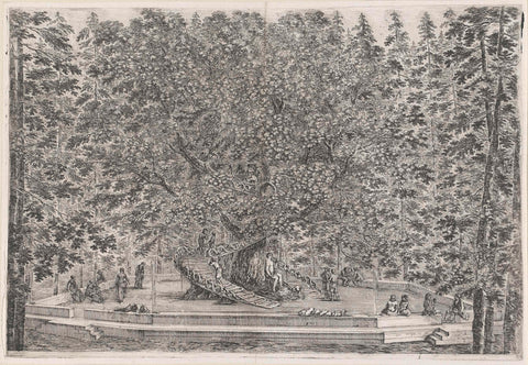 The Inhabited Tree in the Garden of Villa Pratolino, Stefano della Bella, 1620 - 1664 Canvas Print