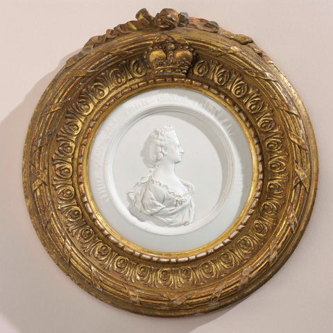 Portrait medallion of Frederica Sophia Wilhemina, princess of Prussia, Königliche Porzellan Manufaktur, 1773 Canvas Print