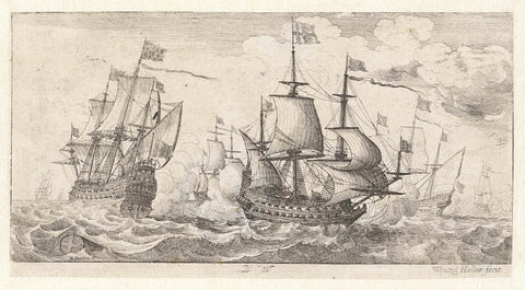 Battle of the Sea, Wenceslaus Hollar, 1627 - 1636 Canvas Print