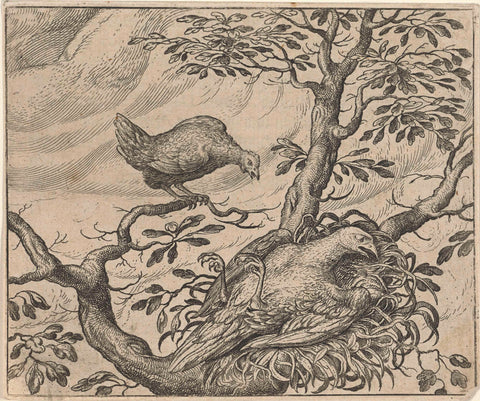 Fable of the Sick Vulture, Aegidius Sadeler, 1608 Canvas Print