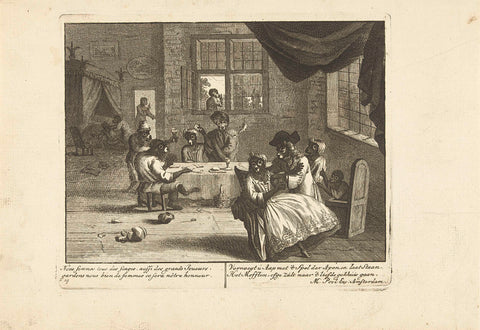 Monkeys in an Inn, c. 1720, Matthijs Pool, 1720 Canvas Print