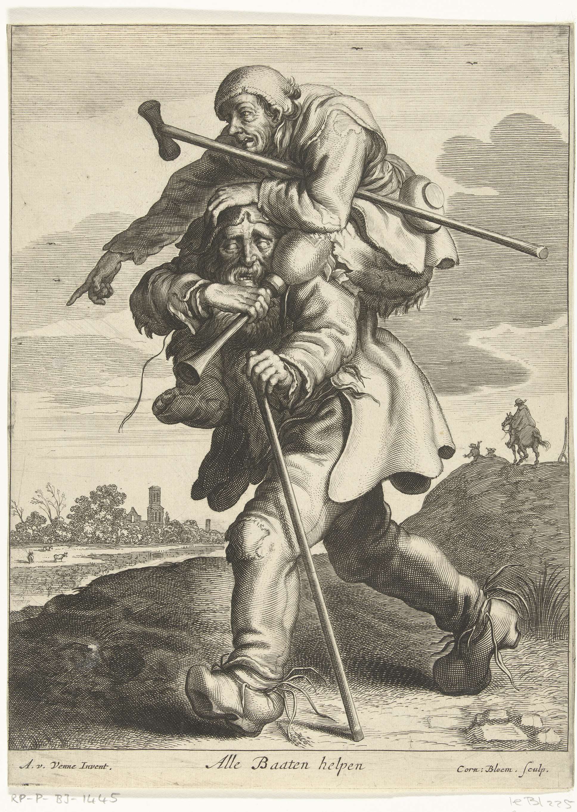De lamme en de blinde, Cornelis Bloemaert (II) De lamme en de blinde, Cornelis Bloemaert (II)