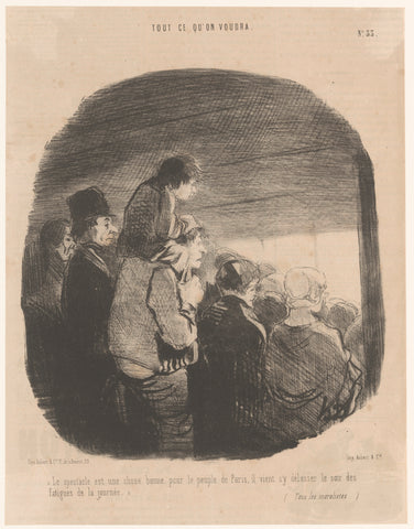 Parisians watch a performance, Honoré Daumier, 1849 Canvas Print