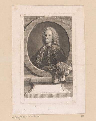 Portrait of Claude Nicolas Le Cat, Johann Georg Wille, 1747 Canvas Print
