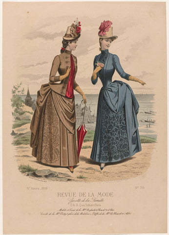 Revue de la Mode, Gazette de la Famille, Dimanche 20 juin 1886, 15e Année, No. 755: Modèles & Tissus (...), A. Chaillot, 1886 Canvas Print