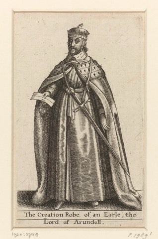 Ceremonial attire of an English count, Wenceslaus Hollar, 1662 Canvas Print