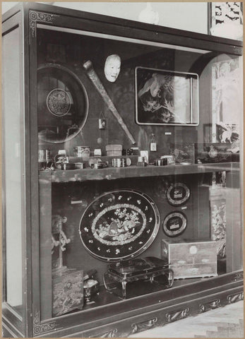 Display case with objects of lacquerwork, including sheets and boxes, referred to as lacquer display case, c. 1939 Canvas Print